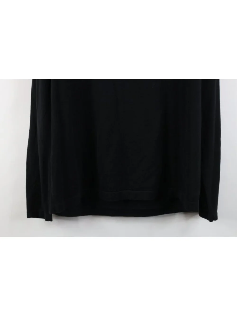 Vintage 90s Streetwear Mens Large Tall Faded Blank Knit Collared Sweater Black